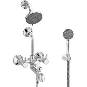 Silver Brass Wall Mixer